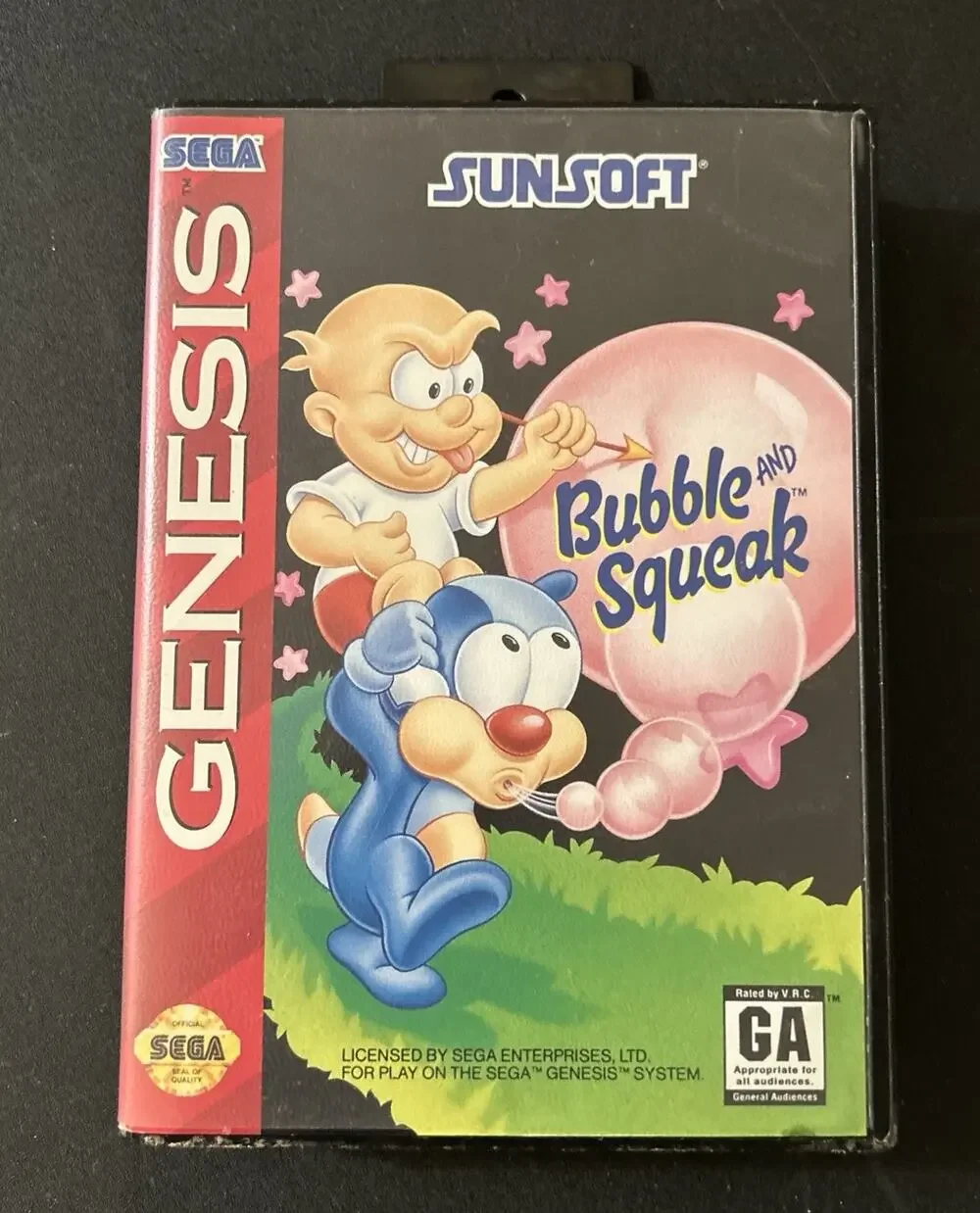 Bubble and Squeak (Sega Genesis, 1994) CASE & MANUAL ONLY